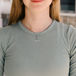 Galaxy Raw Herkimer Diamond Pendant Necklace in Sterling Silver (Salt & Pepper Diamond)