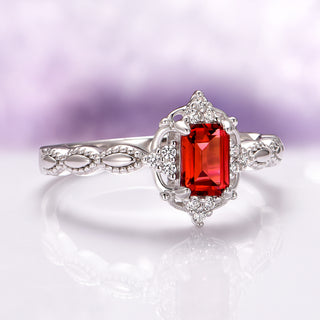 Padparadscha Sapphire Ring in Sterling Silver
