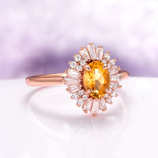 Victoria Natural Citrine Ring in 14K Rose Gold Vermeil