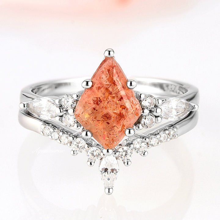 Skye Kite™  Natural Sunstone Ring Set- Sterling Silver