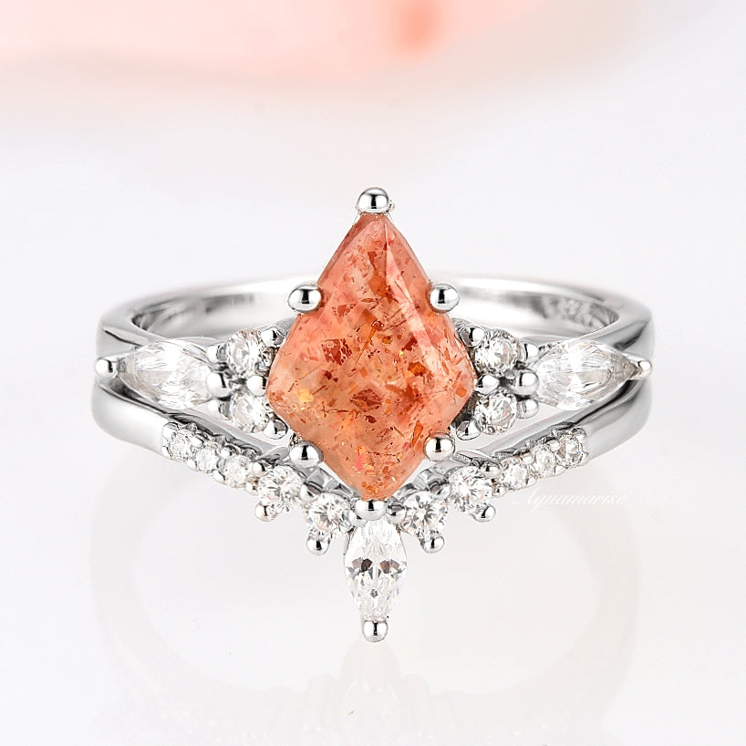 Skye Kite™  Natural Sunstone Ring Set- Sterling Silver