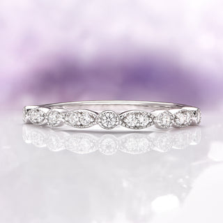 Vintage Diamond Wedding Band in Sterling Silver