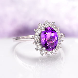 Diana Natural Amethyst Ring in Sterling Silver