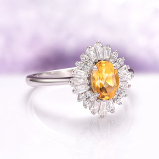 Victoria Natural Citrine Ring in Sterling Silver