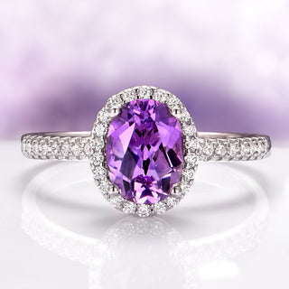 Iris Natural Amethyst Ring in Sterling Silver