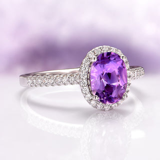 Iris Natural Amethyst Ring in Sterling Silver