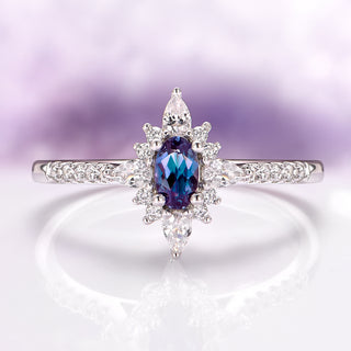 Starburst Alexandrite Ring in Sterling Silver