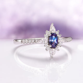 Starburst Alexandrite Ring in Sterling Silver