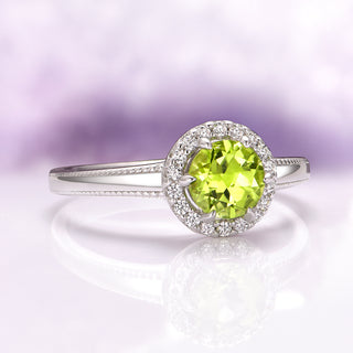 Ella Natural Peridot Ring in Sterling Silver