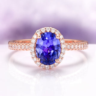 Iris Oval Tanzanite Ring in 14K Rose Gold Vermeil