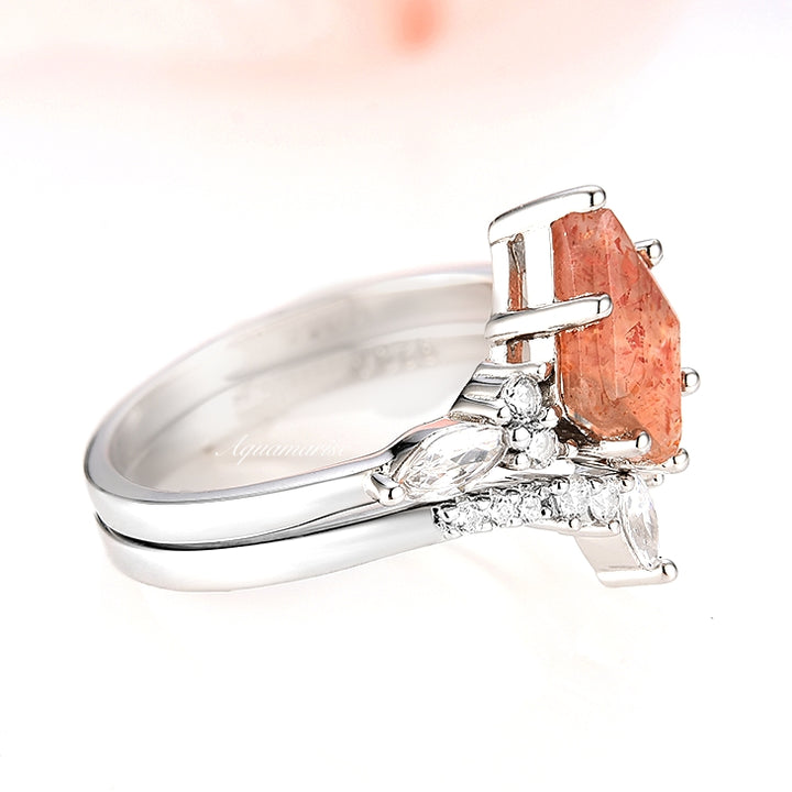 Skye Kite™  Natural Sunstone Ring Set- Sterling Silver