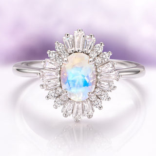 Victoria Natural Moonstone Ring in Sterling Silver