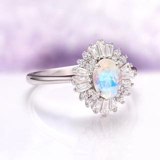 Victoria Natural Moonstone Ring in Sterling Silver