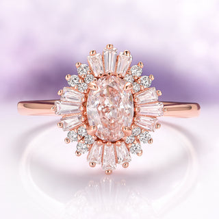 Victoria Art Deco Morganite Ring in 14K Rose Gold Vermeil