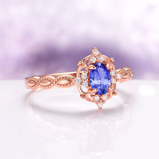 Vintage Tanzanite Ring in 14K Rose Gold Vermeil