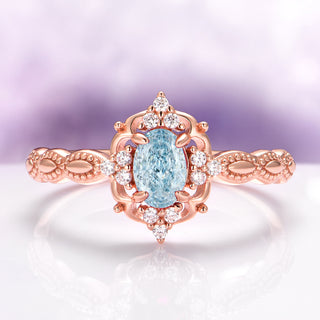 Vintage Aquamarine Ring in 14K Rose Gold Vermeil