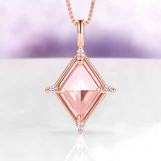 Kite Morganite Necklace in 14K Rose Gold Vermeil
