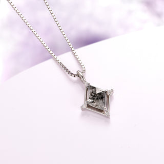 Galaxy Salt and Pepper Diamond Necklace in Sterling Silver (Herkimer Diamond)