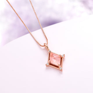 Kite Morganite Necklace in 14K Rose Gold Vermeil