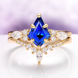 Skye Kite®  Blue Sapphire Engagement Ring Set in 14K Yellow Gold Vermeil