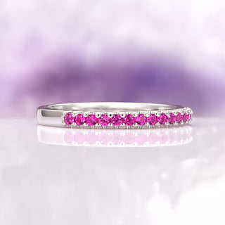 Minimalist Ruby Band in Sterling Silver (2mm)