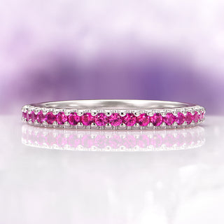 Minimalist Ruby Band in Sterling Silver (2mm)