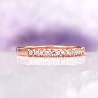 Diamond Wedding Band in 14K Rose Gold Vermeil (2mm)