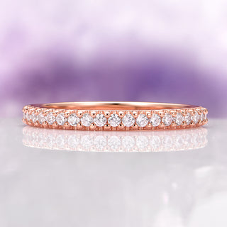Diamond Wedding Band in 14K Rose Gold Vermeil (2mm)