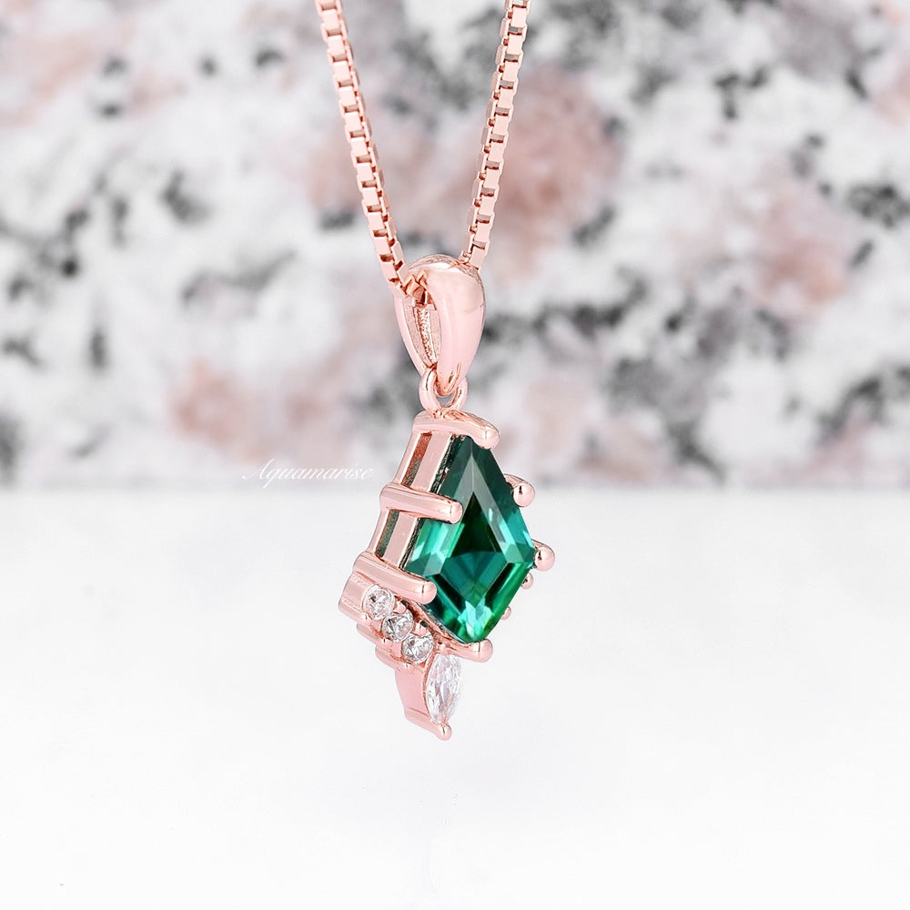 Skye Kite™  Kite Emerald Necklace- 14K Rose Gold Vermeil