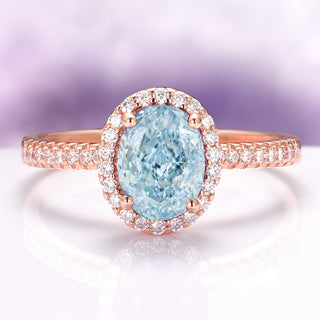 Iris Oval Aquamarine Ring in 14K Rose Gold Vermeil