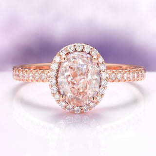 Iris Oval Morganite Ring in 14K Rose Gold Vermeil