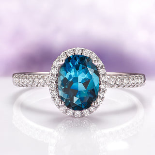 Iris Natural London Blue Topaz Ring in Sterling Silver