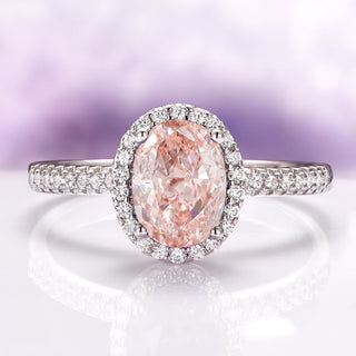 Iris Oval Morganite Engagement Ring in 14K White Gold