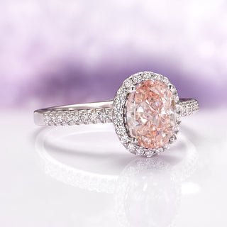 Iris Oval Morganite Engagement Ring in 14K White Gold