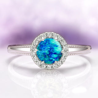 Ella Blue Fire Opal Ring in Sterling Silver