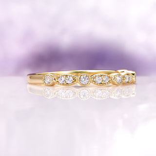 Vintage Diamond Wedding Band in 14K Yellow Gold Vermeil