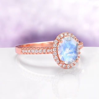 Galaxy Rainbow Moonstone Couples Ring Set