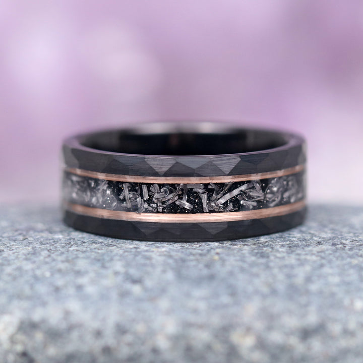 Skye Kite™ Galaxy Salt & Pepper (Herkimer) Diamond & Meteorite Couples Ring Set