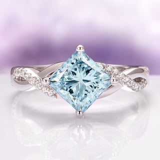 Sophia Twisted Vine Aquamarine Ring in Sterling Silver