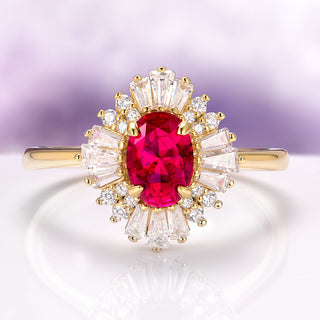 Victoria Vintage Ruby Ring in 14K Yellow Gold Vermeil