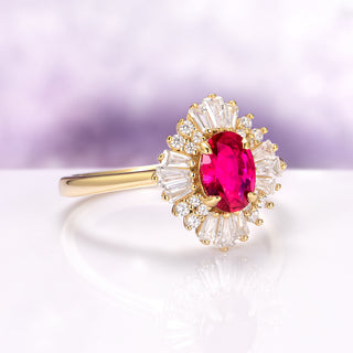 Victoria Vintage Ruby Ring in 14K Yellow Gold Vermeil