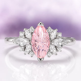 Adeline Fireworks Cut Morganite Ring in Sterling Silver