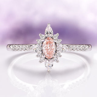 Starburst Morganite Engagement Ring in Sterling Silver