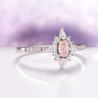 Starburst Morganite Engagement Ring in Sterling Silver
