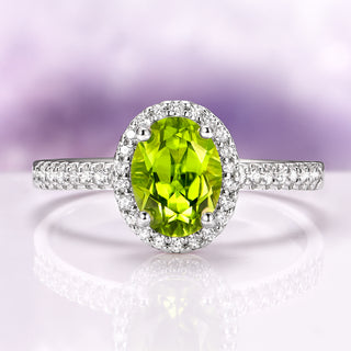 Iris Natural Peridot Ring in Sterling Silver