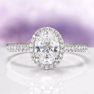 Iris Oval Lab-Grown Diamond Engagement Ring in 14K White Gold (IGI Certified)