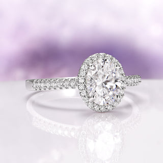 Iris Simulated Diamond Engagement Ring in Sterling Silver