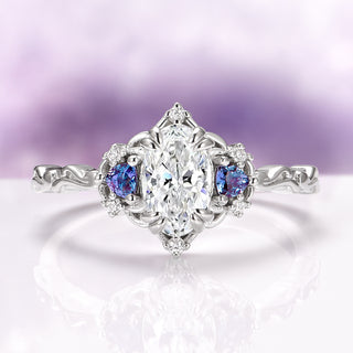 Esme Lab-Grown Diamond & Alexandrite Ring- 14K White Gold (IGI Certified)
