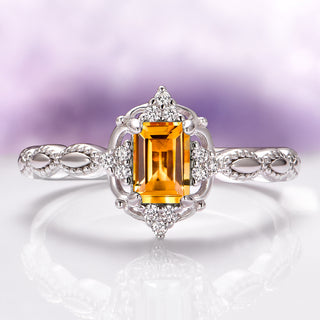 Vintage Citrine Ring in Sterling Silver