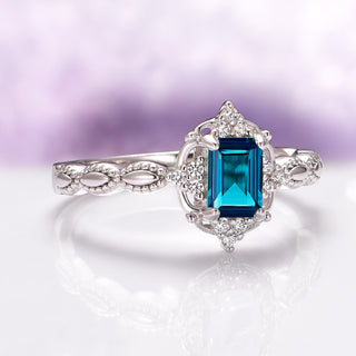 Vintage London Blue Topaz Ring in Sterling Silver